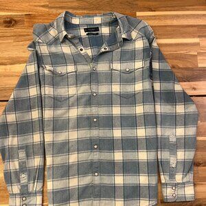 Lucky Brand Plaid Western Long Sleeve Shirt - Men Size M, Classic Fit